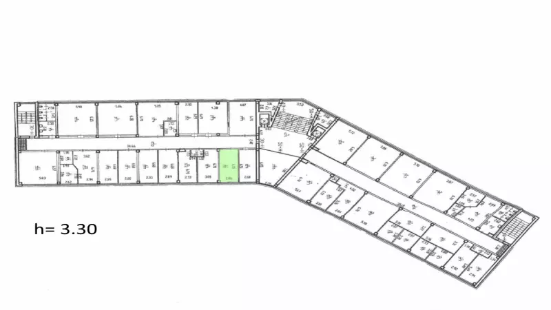 Аренда офиса 19.1 кв.метров, 5 этаж-99. План объекта