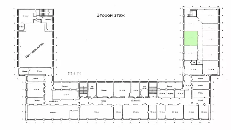 Аренда офиса 27.2 кв.метров, 2 этаж-99. План объекта