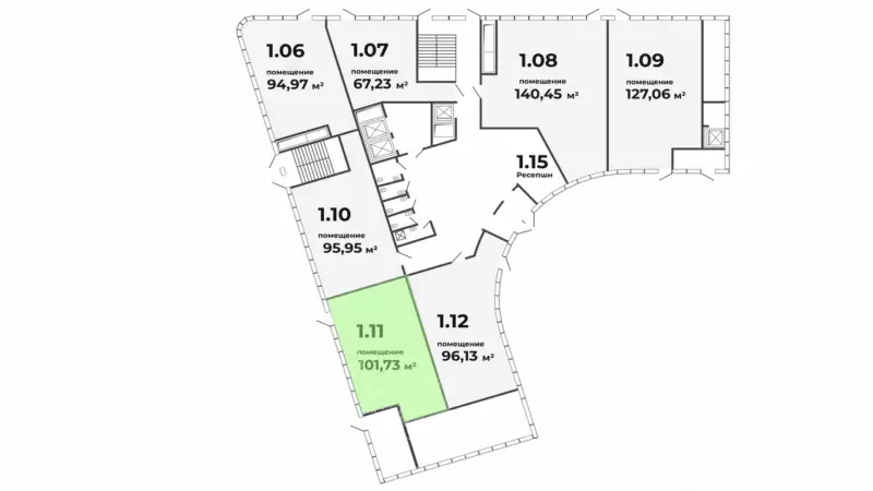 Продажа помещения 101,58 м2-99. План объекта