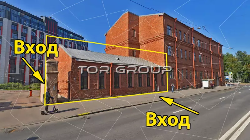 Бомбическое помещение 165,4 м&sup2;, 2 входа, 50 кВт-2. Фасад с угла