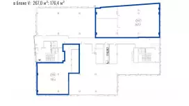 Аренда офиса 176.4 кв.метров, 6 этаж-99. План объекта