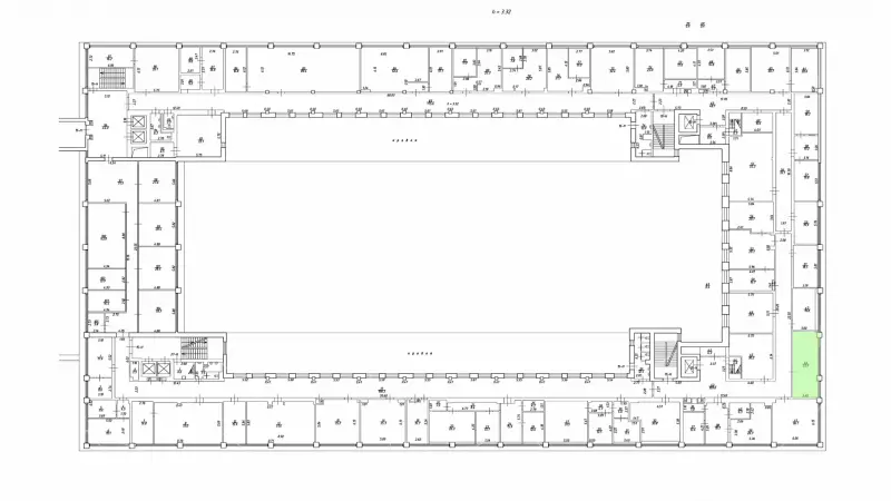 Офис 26,4 м2. 2 каб. С ремонтом-99. План объекта