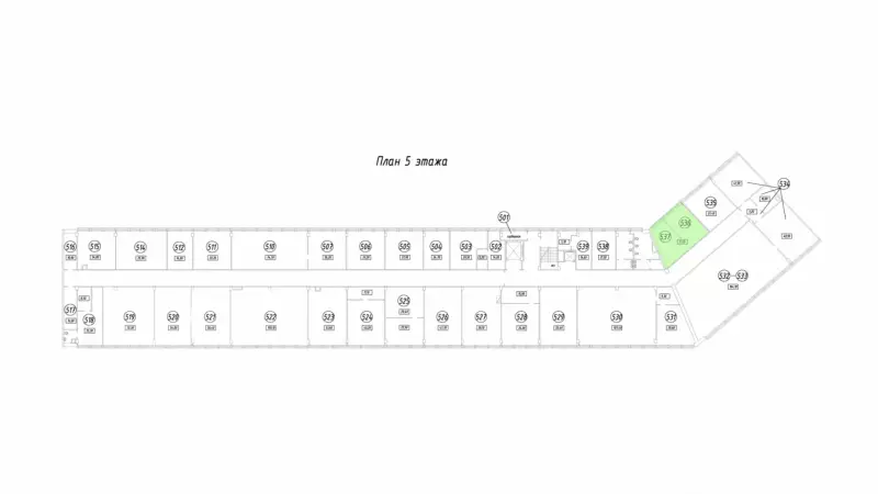 Аренда офиса 55 кв.метров, 5 этаж-99. План объекта