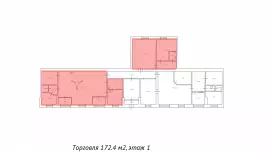 Офис у метро 172.4 м2 под школу танцев-99. План объекта