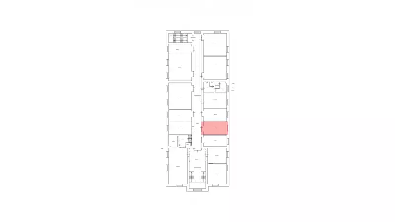 Аренда офиса 23.3 кв.метров, 2 этаж-99. План объекта