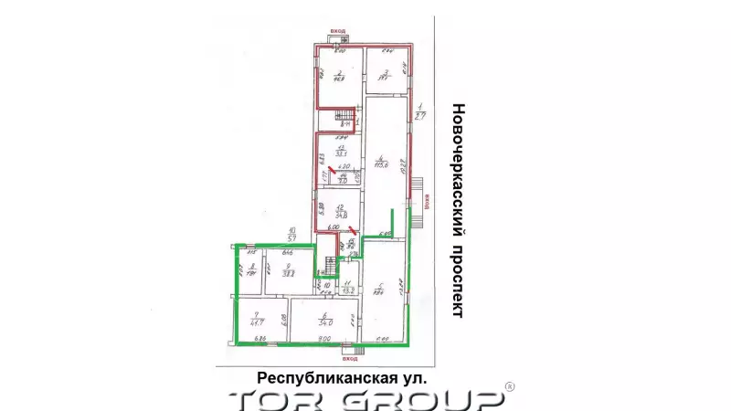 Аренда углового помещения в проходном месте-99. План объекта