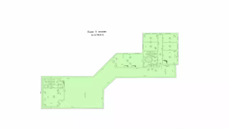 Аренда офиса 257 кв.метров, 5 этаж-99. План объекта