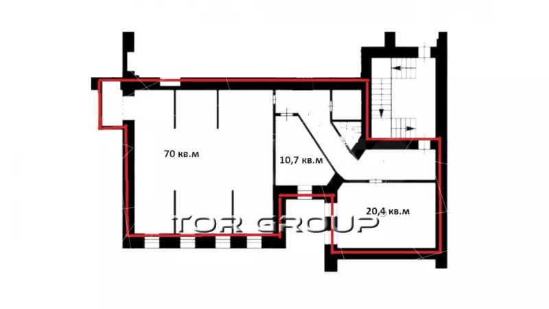 Аренда офиса 126.6 кв.метров, 3 этаж-99. План объекта