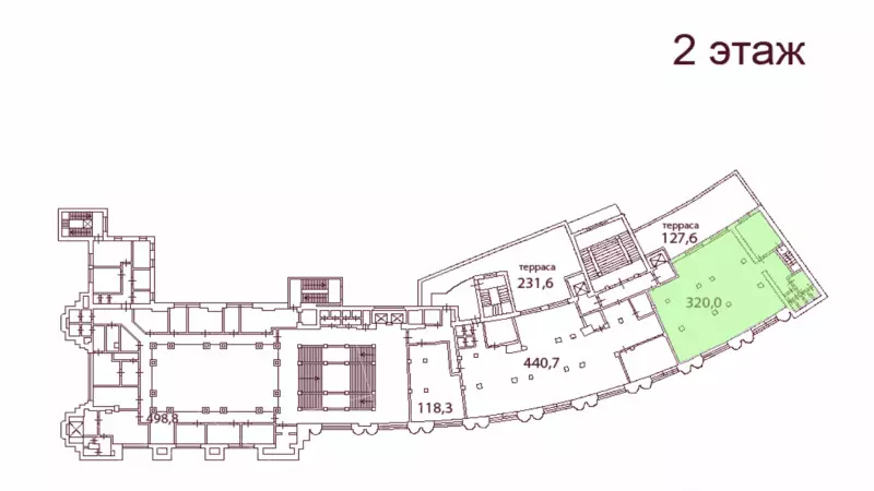 Аренда офиса 320 кв.метров, 2 этаж-99. План объекта