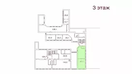Аренда офиса 87.1 кв.метров, 3 этаж-99. План объекта