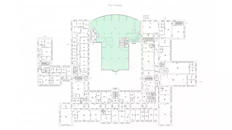 Аренда офиса 726 кв.метров, 3 этаж-99. План объекта