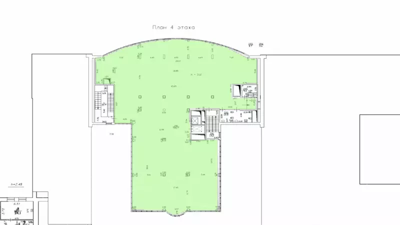 Аренда офиса 729 кв.метров, 4 этаж-99. План объекта