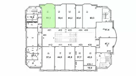 Аренда офиса 61 кв.метров, 4 этаж-99. План объекта