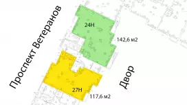 Продажа фасадное 117 м2 1 этаж-99. План объекта