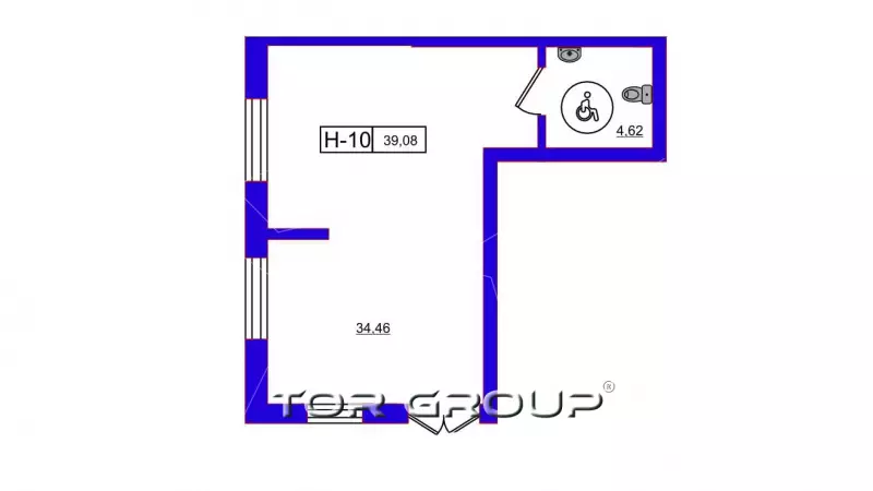 Продажа 39,08 м2, фасадное-98. Фото объекта