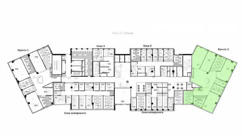 Аренда офиса 234 кв.метров, 11 этаж-99. План объекта