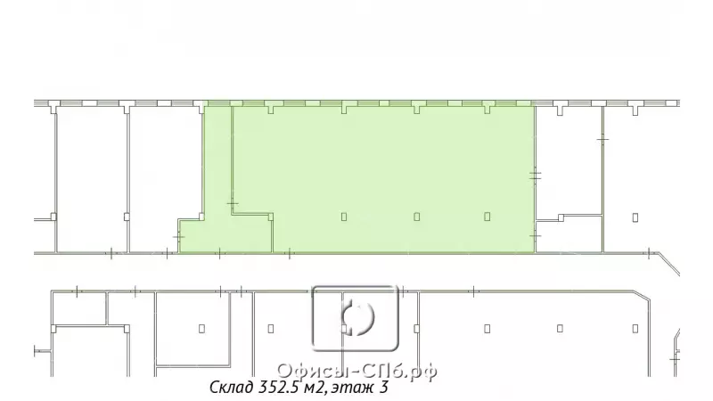 Аренда склада 325.5 кв.метров, 3 этаж-99. План объекта