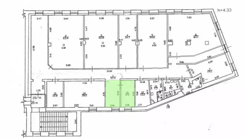 Аренда офиса 29м в минуте от метро-99. План объекта