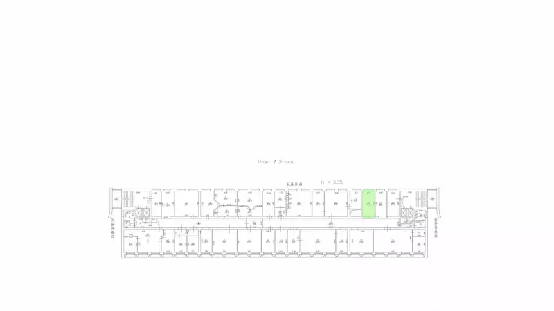 Аренда офиса 16.5 кв.метров, 7 этаж-99. План объекта