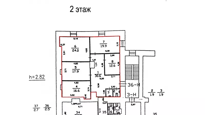 Аренда офиса 125,4 кв.метров, 3 этаж-99. План объекта