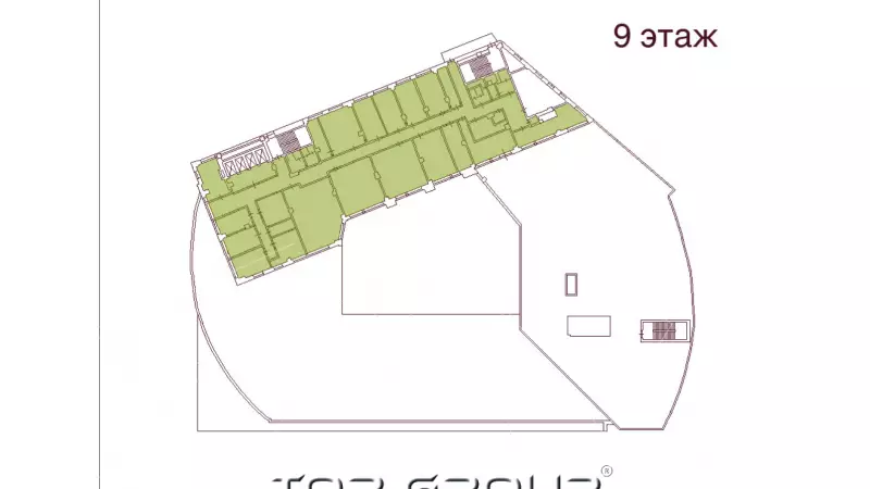 Аренда офиса 841 кв.метров, 9 этаж-99. План объекта