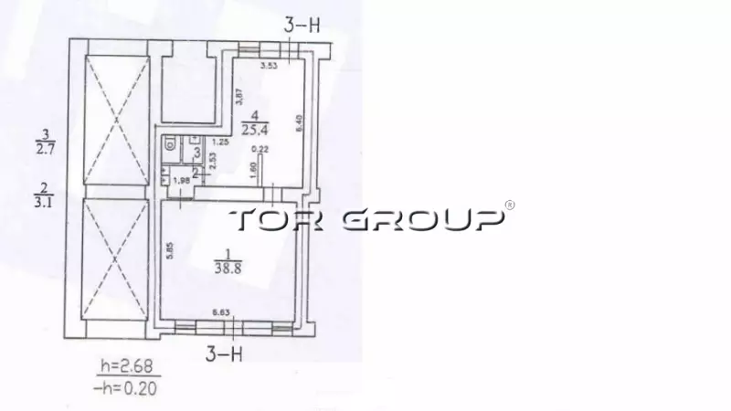 Аренда торгового помещения 68 кв.метров, 1 этаж-99. План объекта