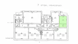 Аренда офиса 22.6 кв.метров, 7 этаж-99. План объекта