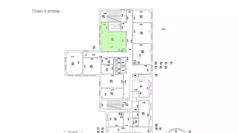 Аренда офиса 36.8 кв.метров, 4 этаж-99. План объекта