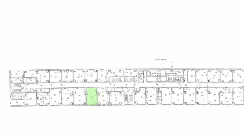 Аренда офиса 44.2 кв.метров, 3 этаж-99. План объекта