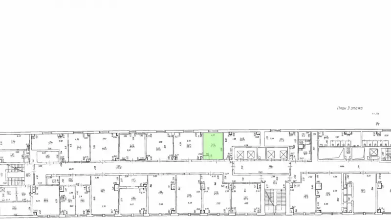 Аренда офиса 23.5 кв.метров, 3 этаж-99. План объекта