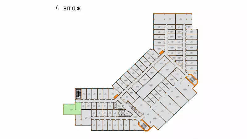Аренда офиса 56.02 кв.метров, 4 этаж-99. План объекта