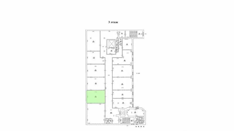 Аренда офиса 47,1 кв.метров, 3 этаж-99. План объекта
