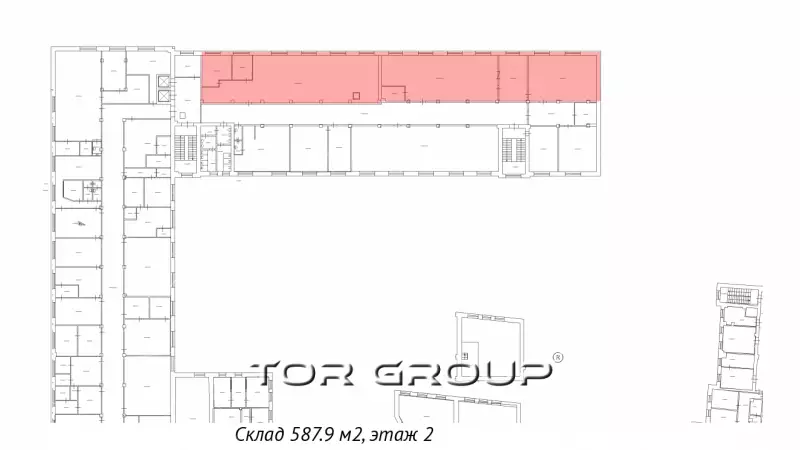Аренда помещения 588 кв.метров, 2 этаж-99. План объекта
