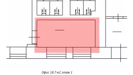Аренда офиса 18.7 кв.метров, 1 этаж-99. План объекта