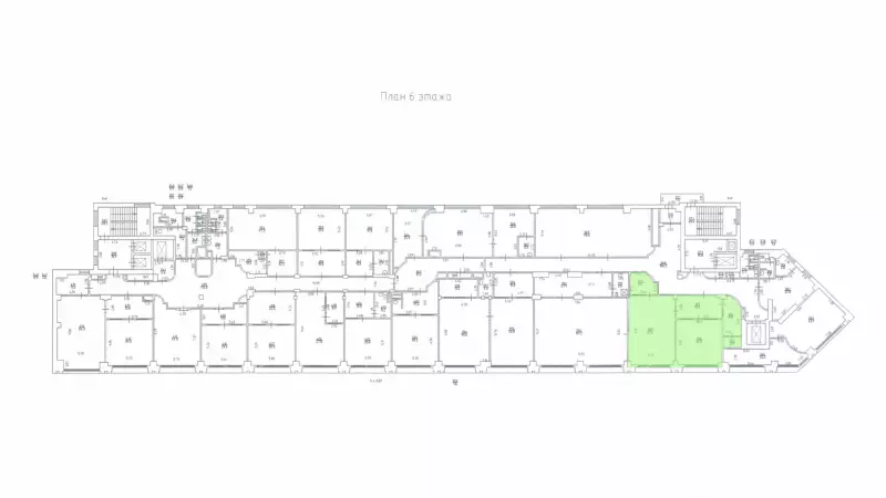 Аренда офиса 126.9 кв.метров, 6 этаж-99. План объекта