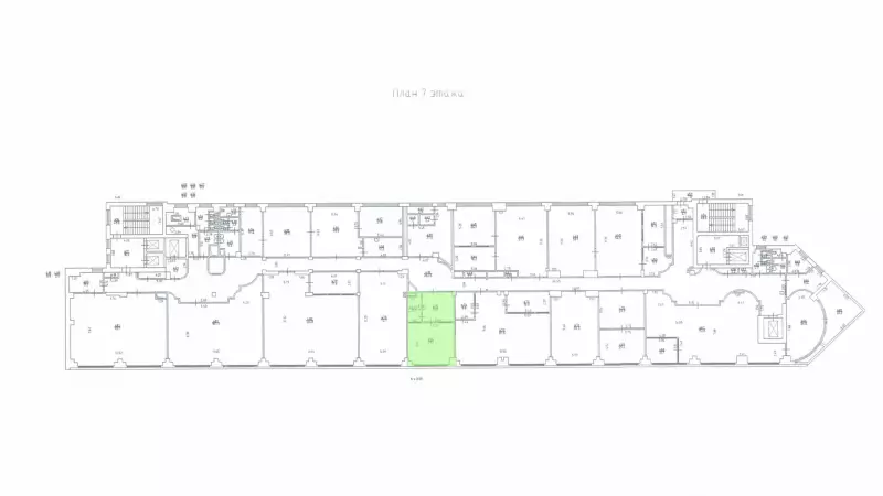 Аренда офиса 52.5 кв.метров, 7 этаж-99. План объекта