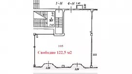 Торговое 122,5 м2  в ТЦ у метро-99. План объекта