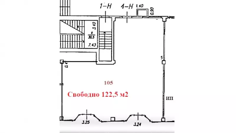 Торговое 122,5 м2  в ТЦ у метро-99. План объекта