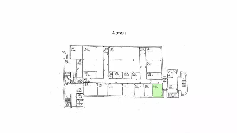 Аренда офиса 22.63 кв.метров, 4 этаж-99. План объекта