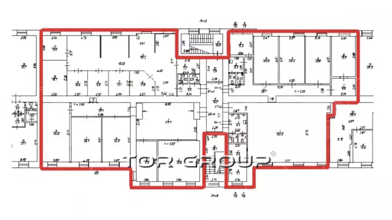 Аренда офиса 688 кв.метров, 3 этаж-99. План объекта
