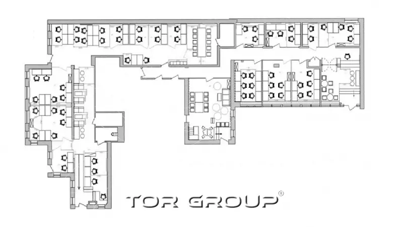 Продажа офиса 648 кв.метров, 1 этаж-99. План объекта