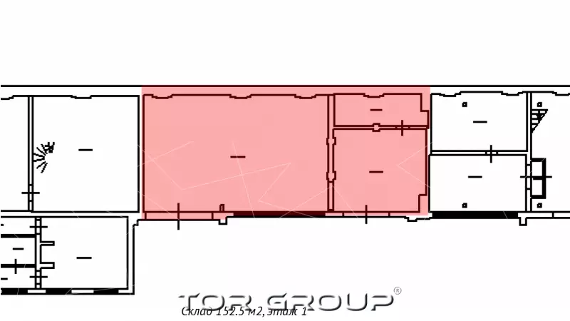 Аренда склада 152.5 кв.метров,  этаж-99. План объекта