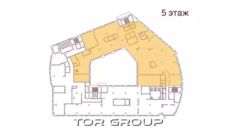 Аренда офиса 1445.8 кв.метров, 5 этаж-99. План объекта