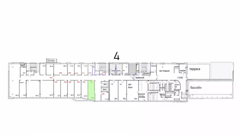 Аренда офиса 24 кв.метров, 4 этаж-99. План объекта