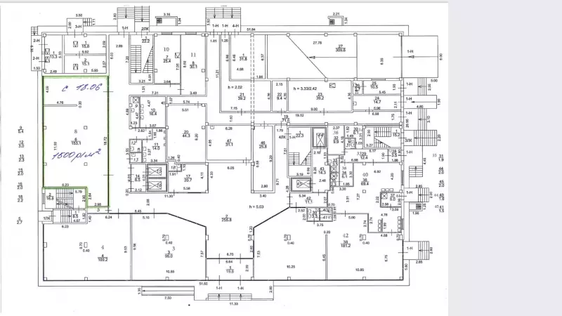 Офис 153 м&sup2;,1 этаж, Панорамные окна-99. План объекта