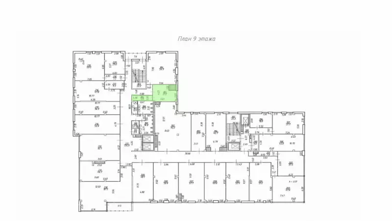Аренда офиса 27.1 кв.метров, 9 этаж-99. План объекта
