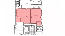 Аренда офиса 176.3 кв.метров, 1 этаж-99. План объекта