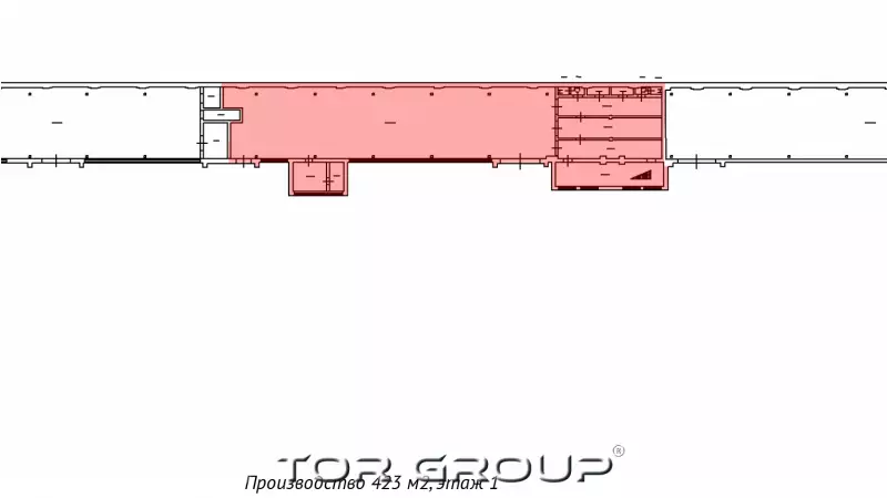 Склад / производство 423м, 1 этаж-99. План объекта