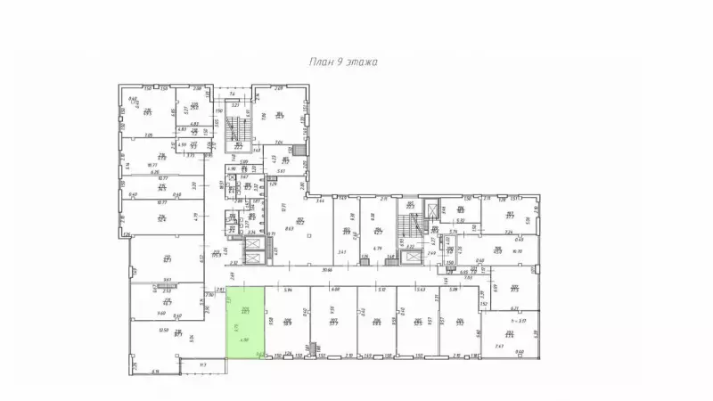 Аренда офиса 48.1 кв.метров, 9 этаж-99. План объекта