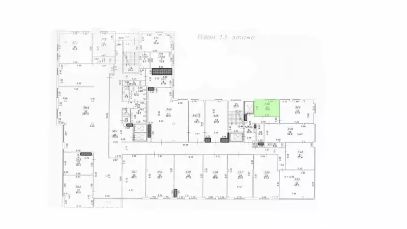 Аренда офиса 18.8 кв.метров, 13 этаж-99. План объекта